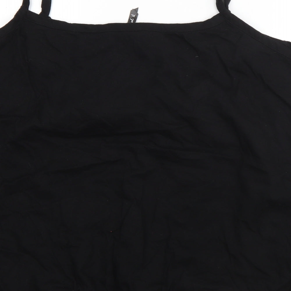 BM Womens Black Cotton Basic Blouse Size XL Square Neck