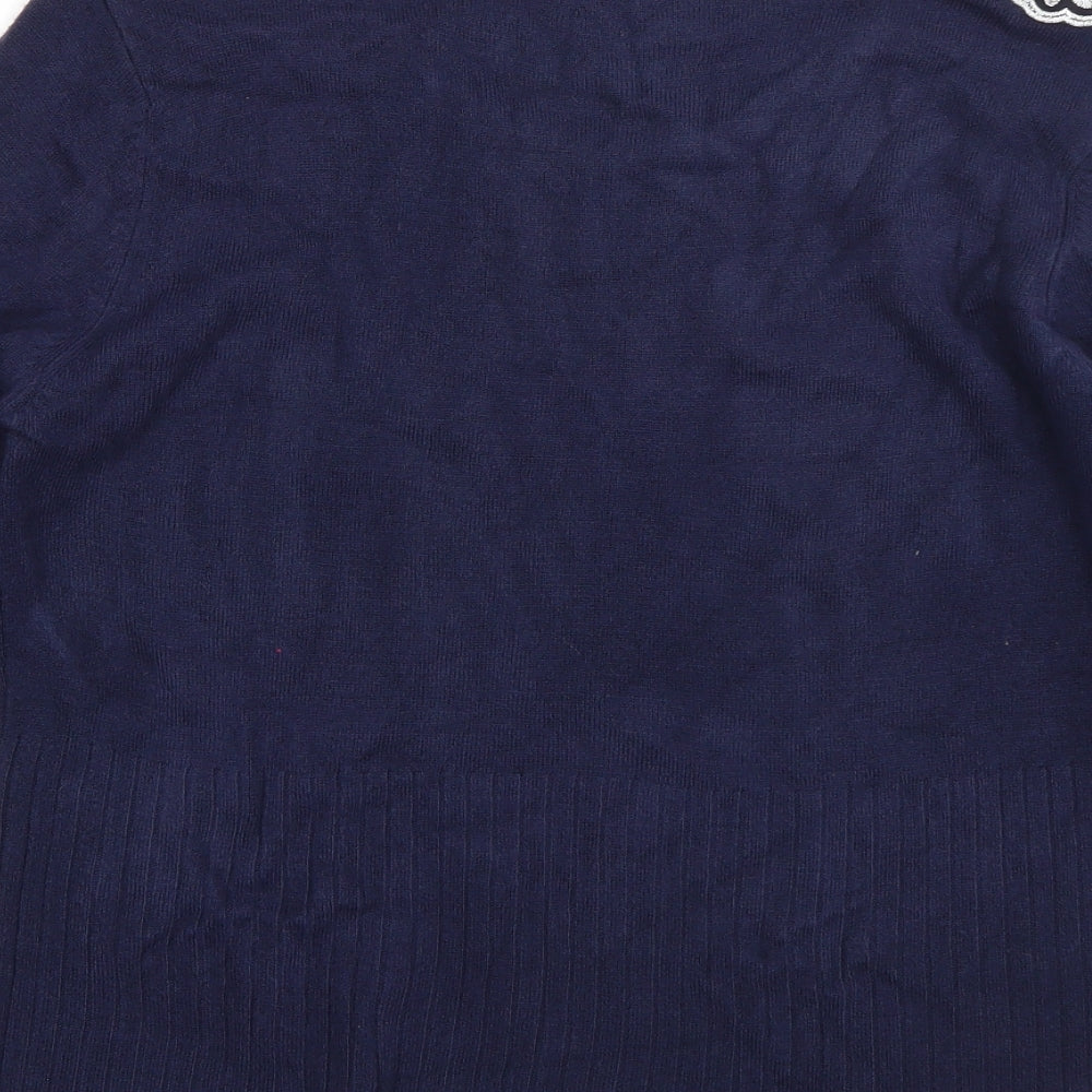 Klass Womens Blue Round Neck Acrylic Pullover Jumper Size L