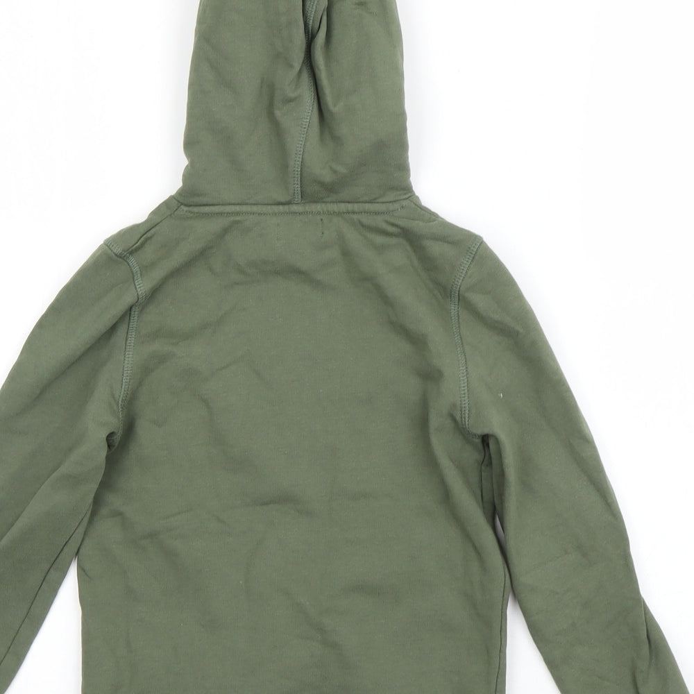 Preworn Boys Green Cotton Pullover Hoodie Size 6 Years