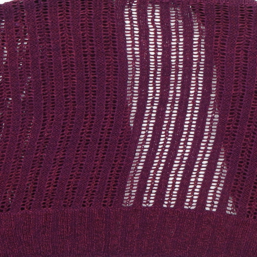 M&S Womens Purple V-Neck Acrylic Cardigan Jumper Size L