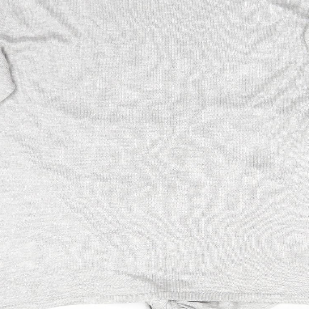 NEXT Womens Grey Viscose Basic T-Shirt Size 16 Round Neck