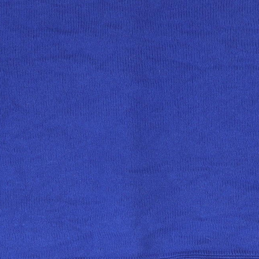 M&S Womens Blue Round Neck Acrylic Cardigan Jumper Size 16