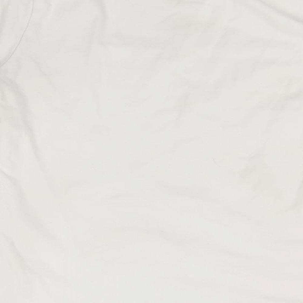 SheIn Womens White Basic T-Shirt Size 12 Square Neck