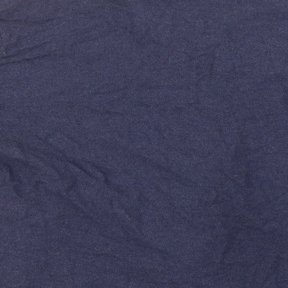 Preworn Mens Blue Cotton Button-Up Size L High Neck