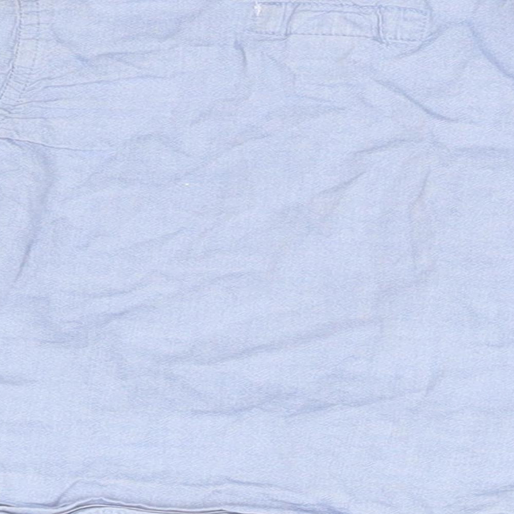 H&M Boys Blue Cotton Basic Button-Up Size 3-6 Months Collared