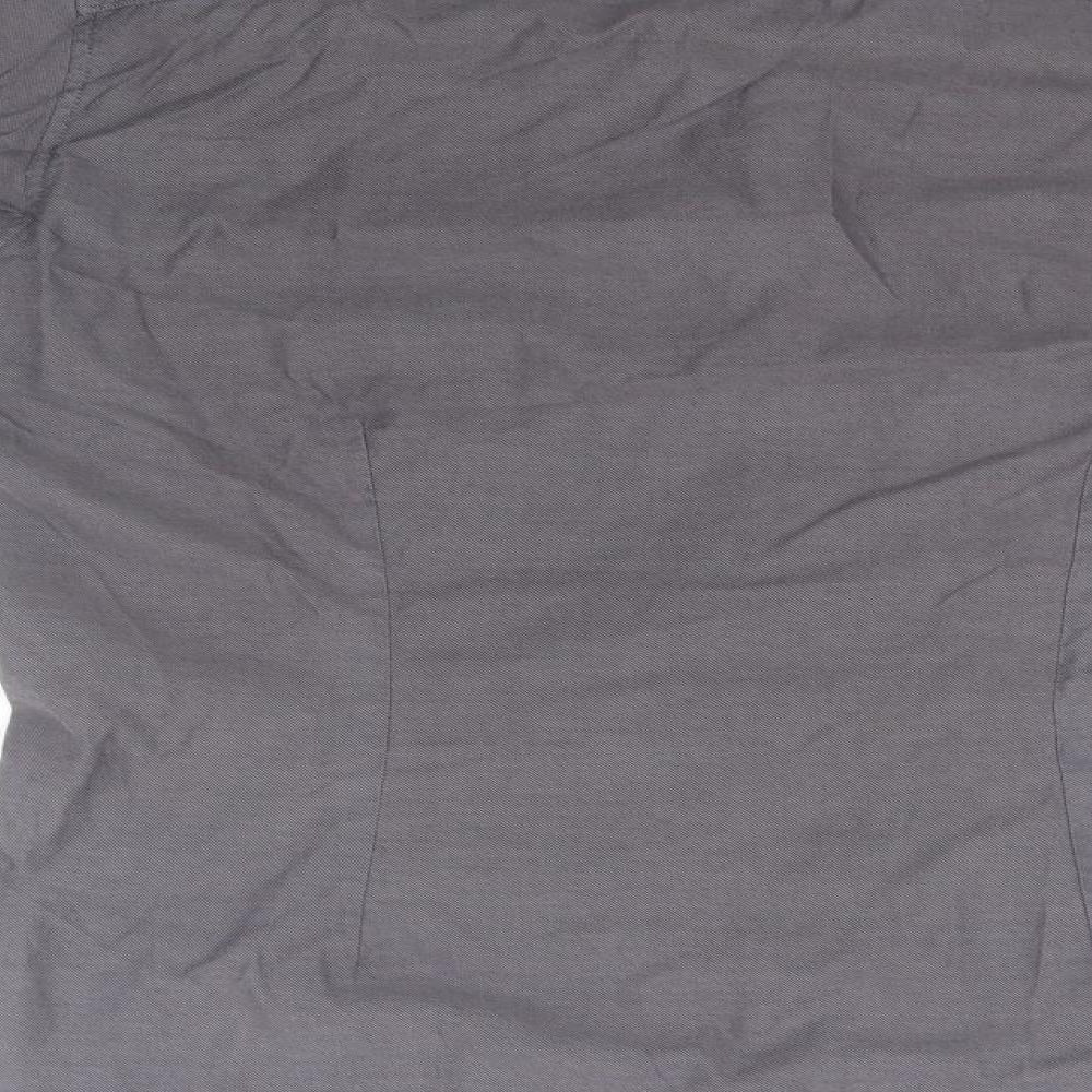 NEXT Mens Grey Cotton Button-Up Size 16 Collared
