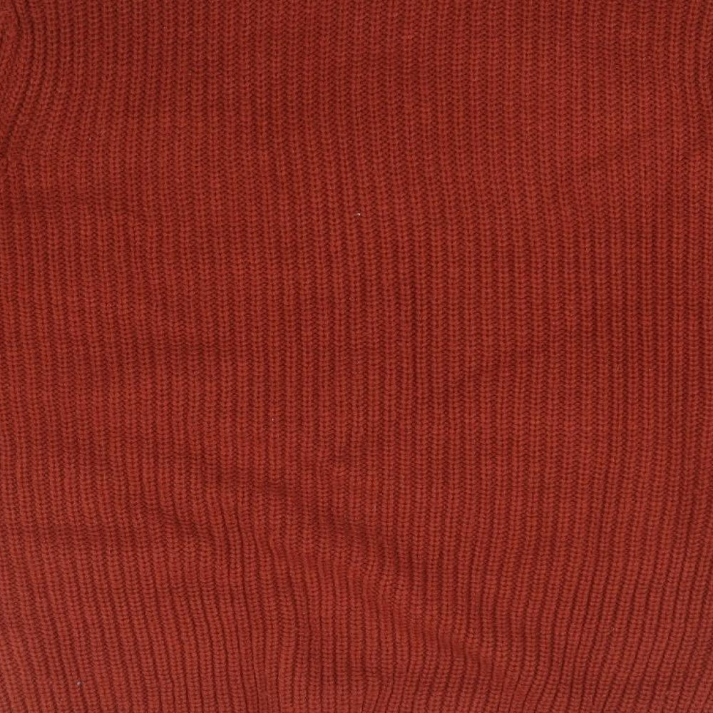 Brave Soul Mens Red Round Neck Acrylic Pullover Jumper Size L