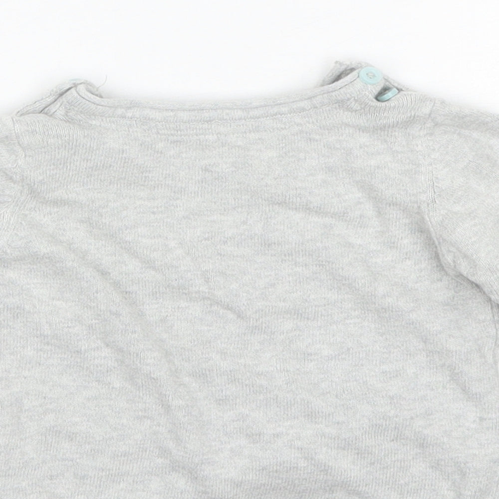 Marks & Spencer Baby Grey Cotton Pullover Jumper Size 6-9 Months