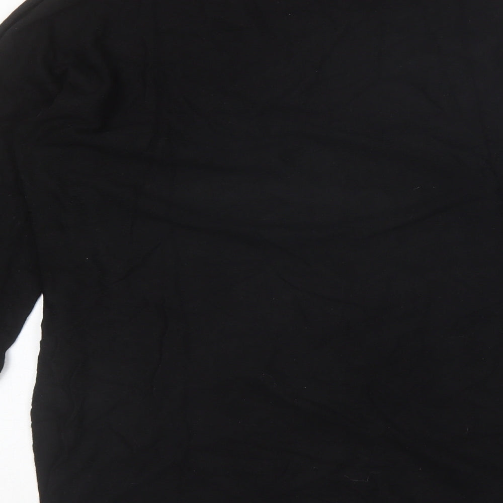 Evans Womens Black Round Neck Viscose Pullover Jumper Size 14