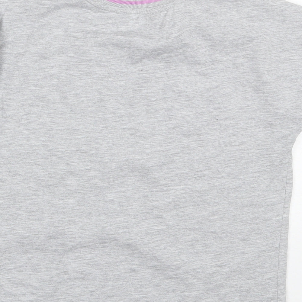 George Girls Grey Polyester Basic T-Shirt Size 10-11 Years Round Neck