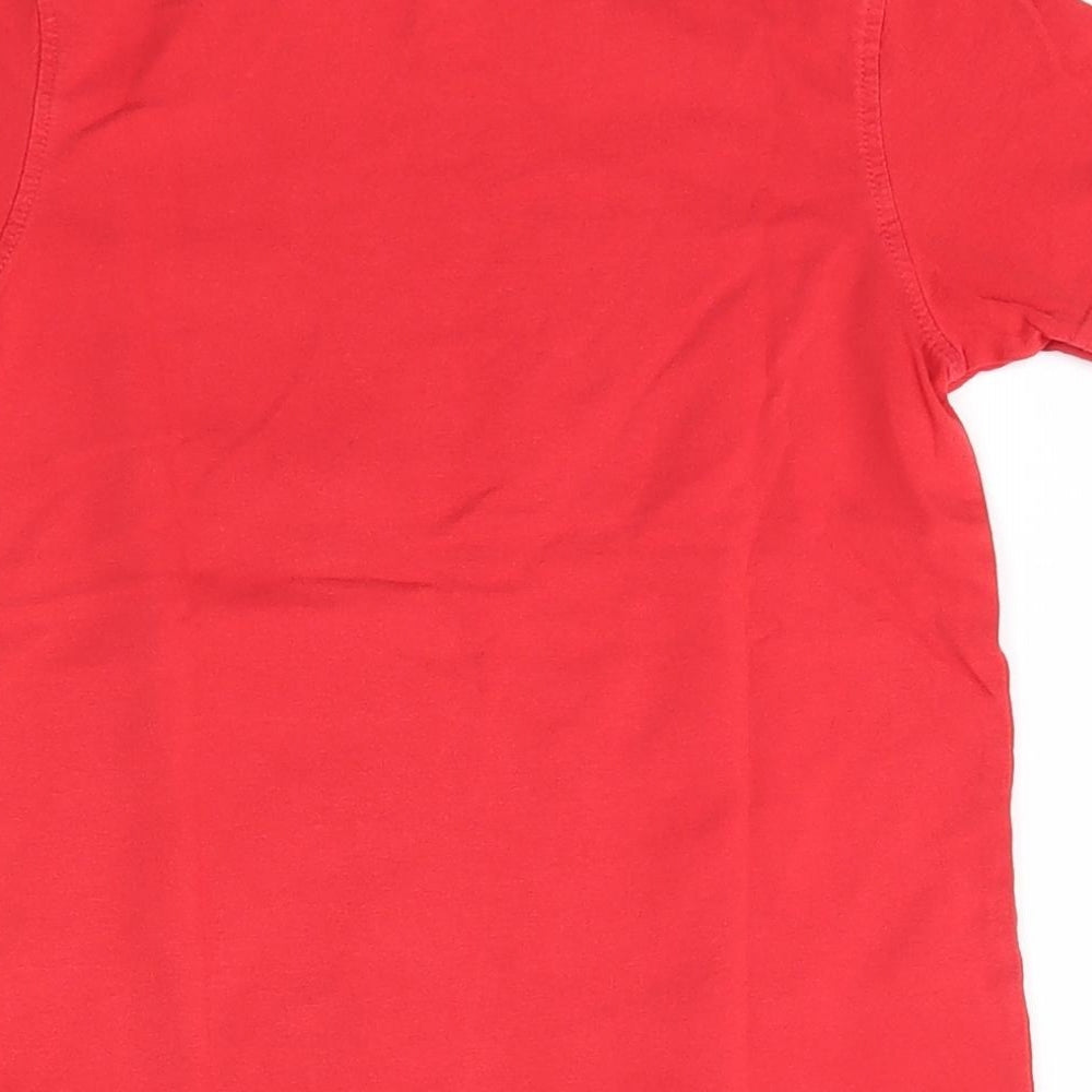 George Boys Red 100% Cotton Basic T-Shirt Size 6-7 Years Round Neck