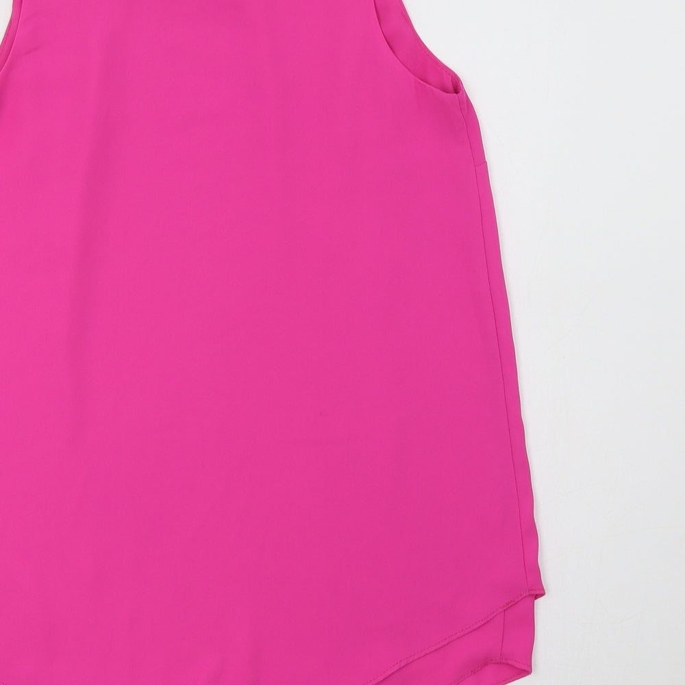 F&F Womens Pink Polyester Basic Tank Size 6 Round Neck