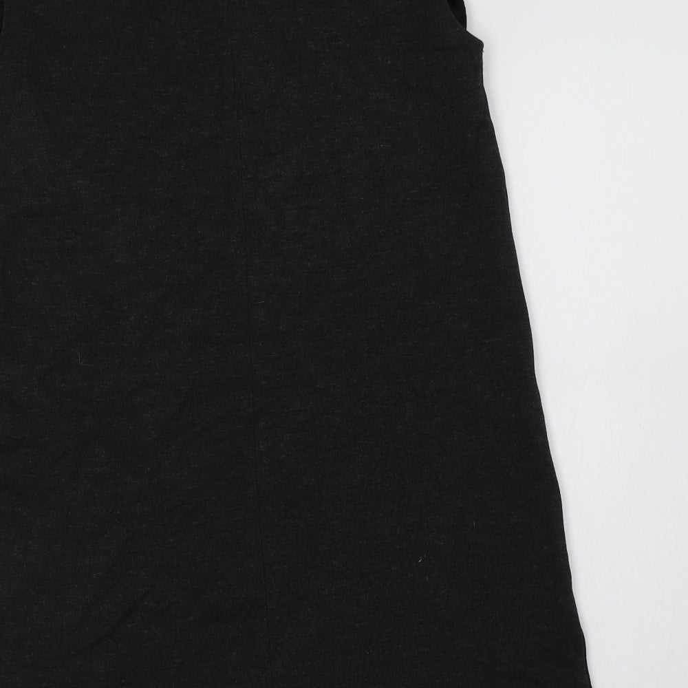 Zara Womens Grey Viscose A-Line Size S Crew Neck