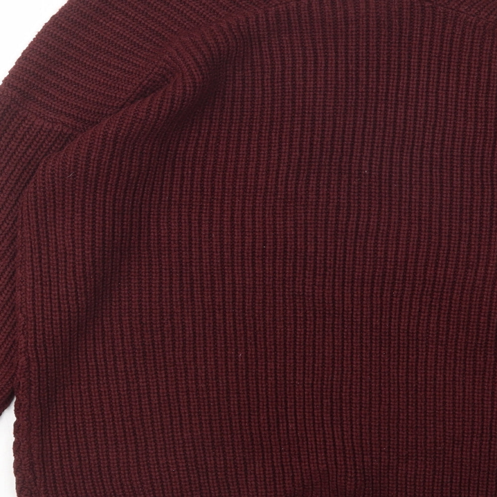 New Look Womens Purple V-Neck Pullover Jumper Size M