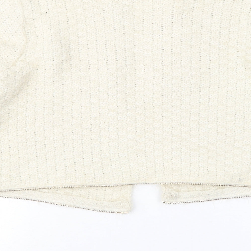 Quiz Womens Beige Round Neck Cardigan Jumper Size S