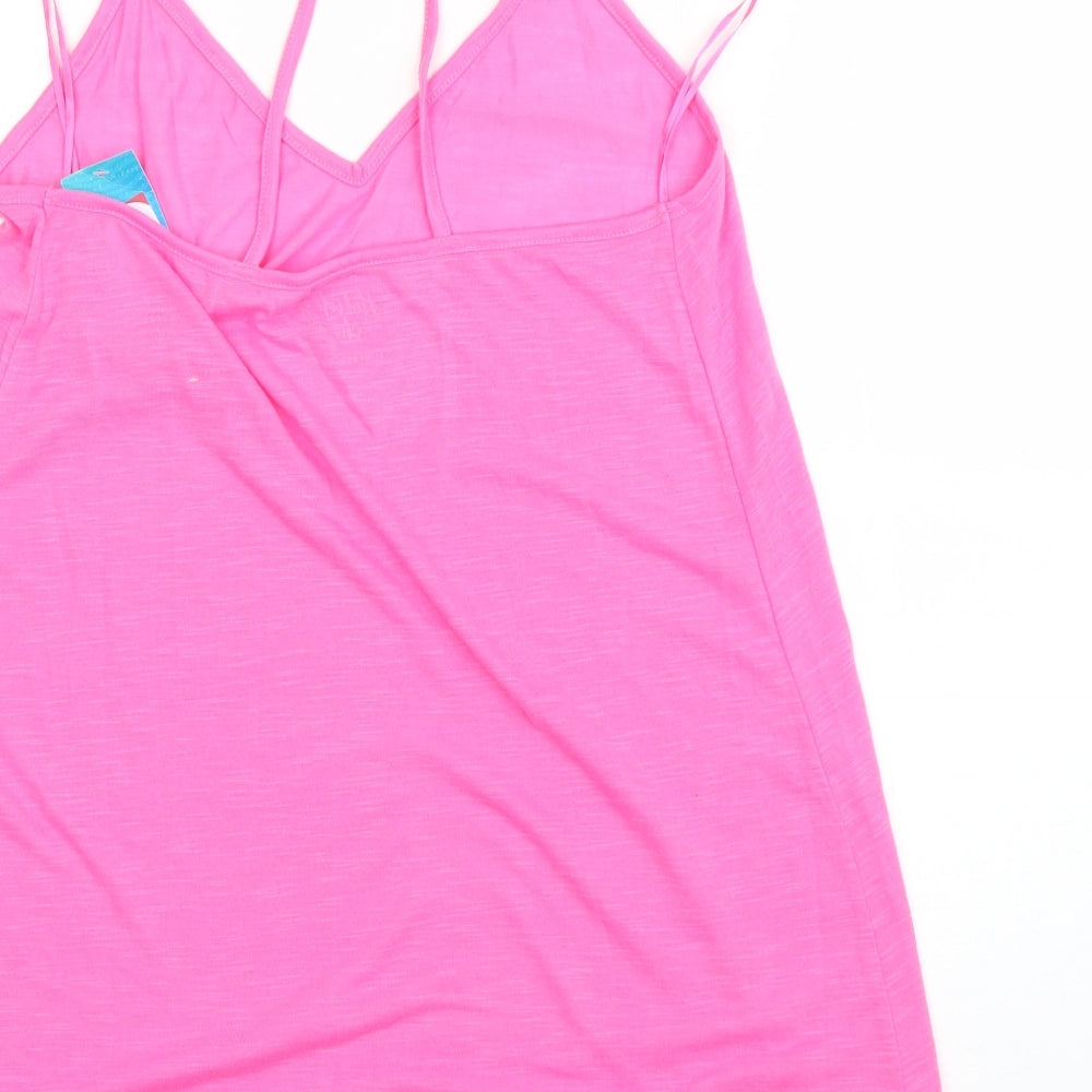 Papaya Womens Pink Polyester Basic Blouse Size S Square Neck