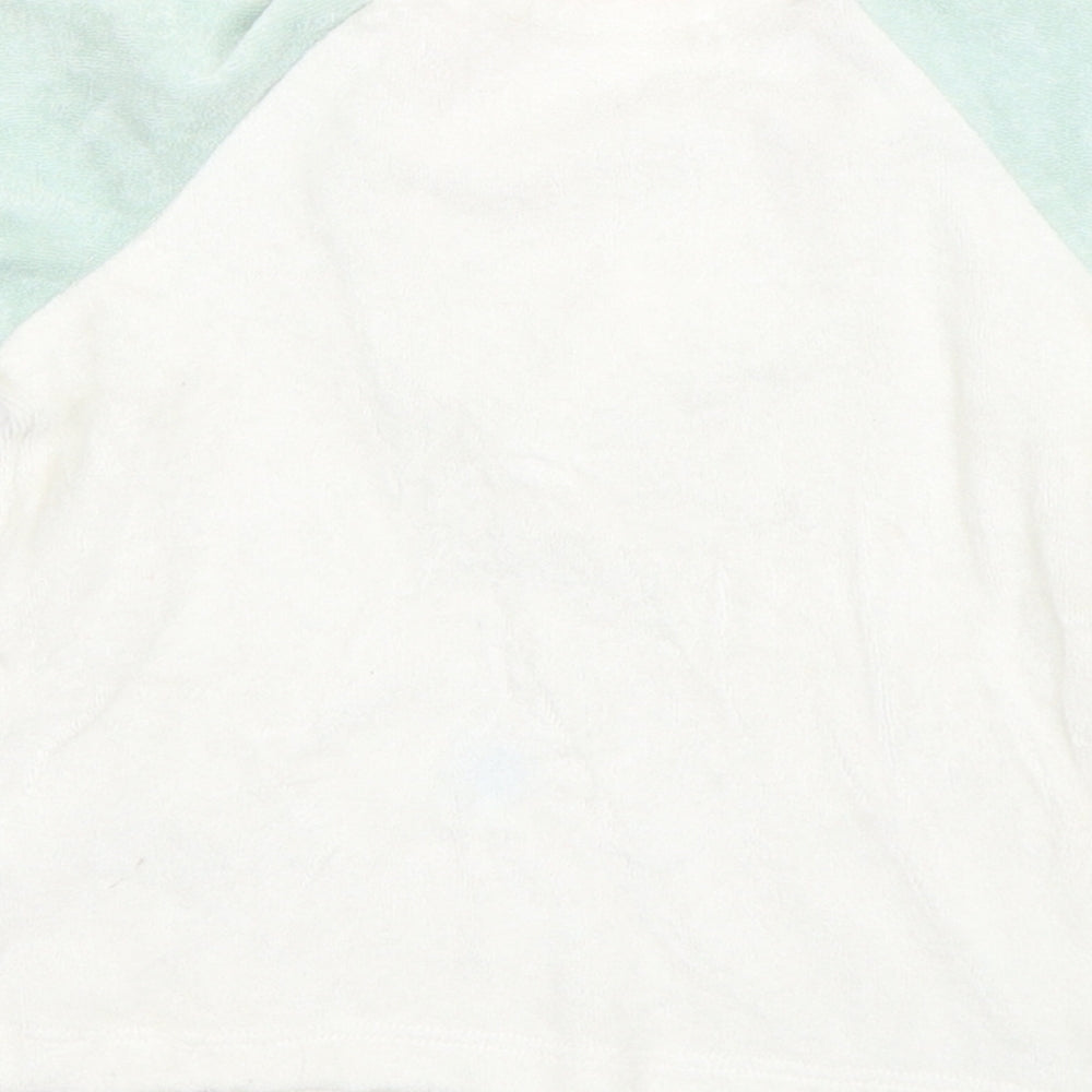 M&S Boys White Cotton Basic T-Shirt Size 9-12 Months Round Neck