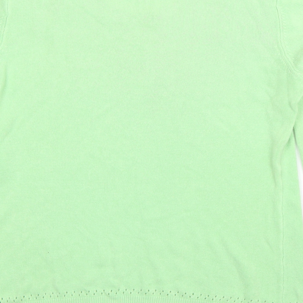 Papaya Womens Green Round Neck Acrylic Pullover Jumper Size 14