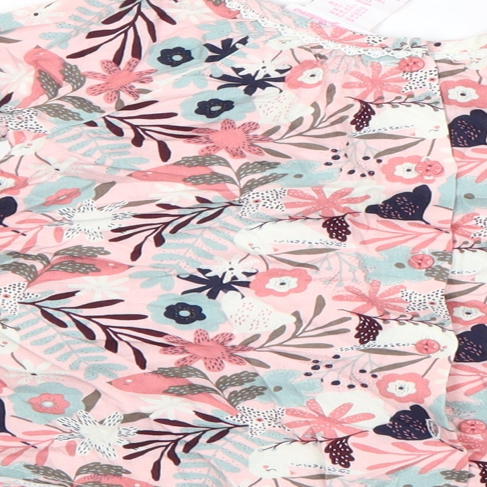 Tommy Bahama Girls Pink Floral Rayon Shift Size 12 Months Round Neck