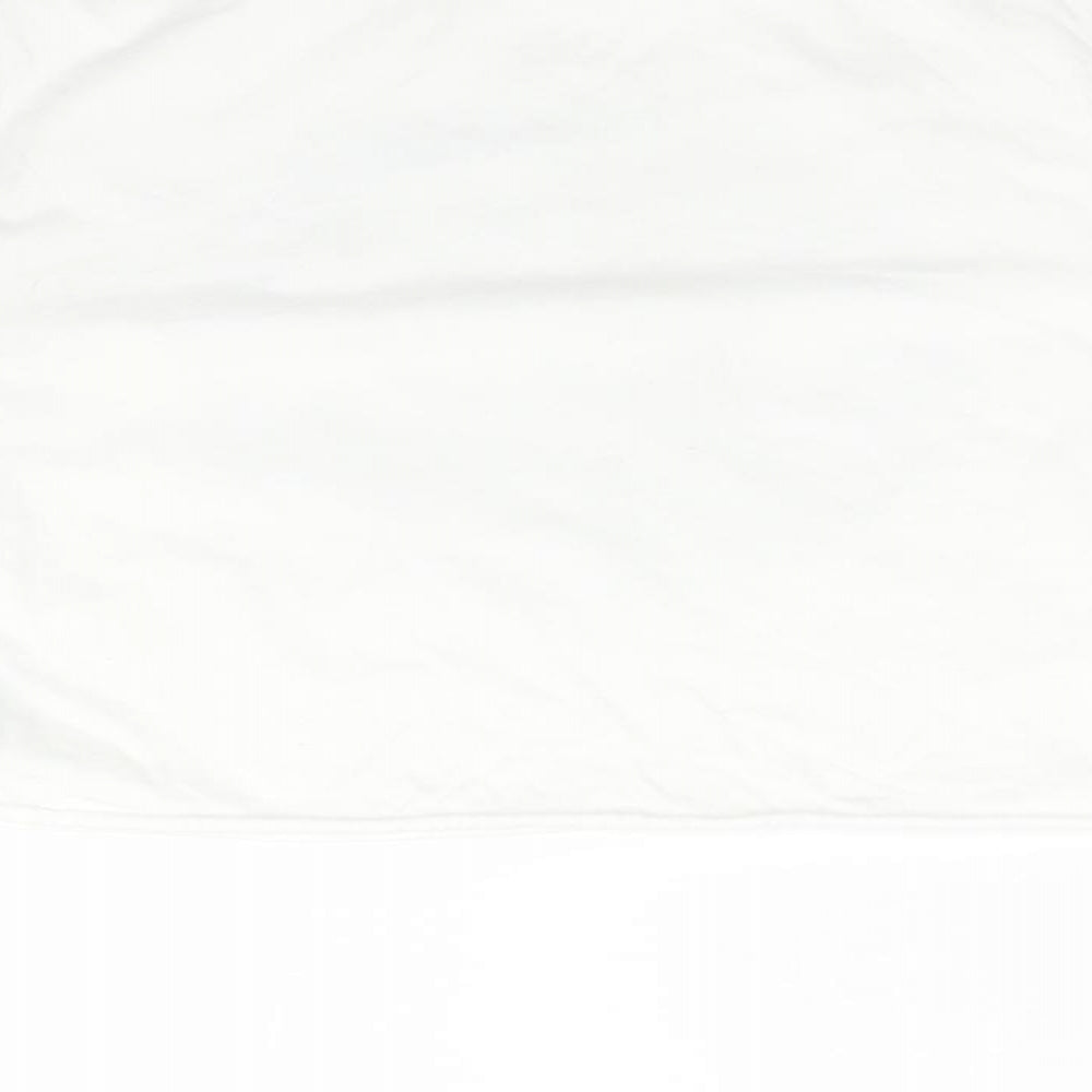 Marks & Spencer Girls White Cotton Cropped T-Shirt Size 10-11 Years Crew Neck - NASA