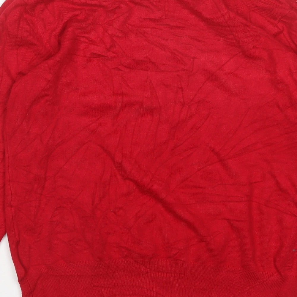 Paramour Womens Red Round Neck Viscose Pullover Jumper Size M