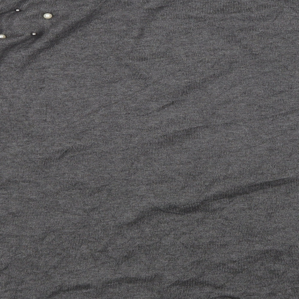 Peacocks Womens Grey Round Neck Acrylic Pullover Jumper Size 14
