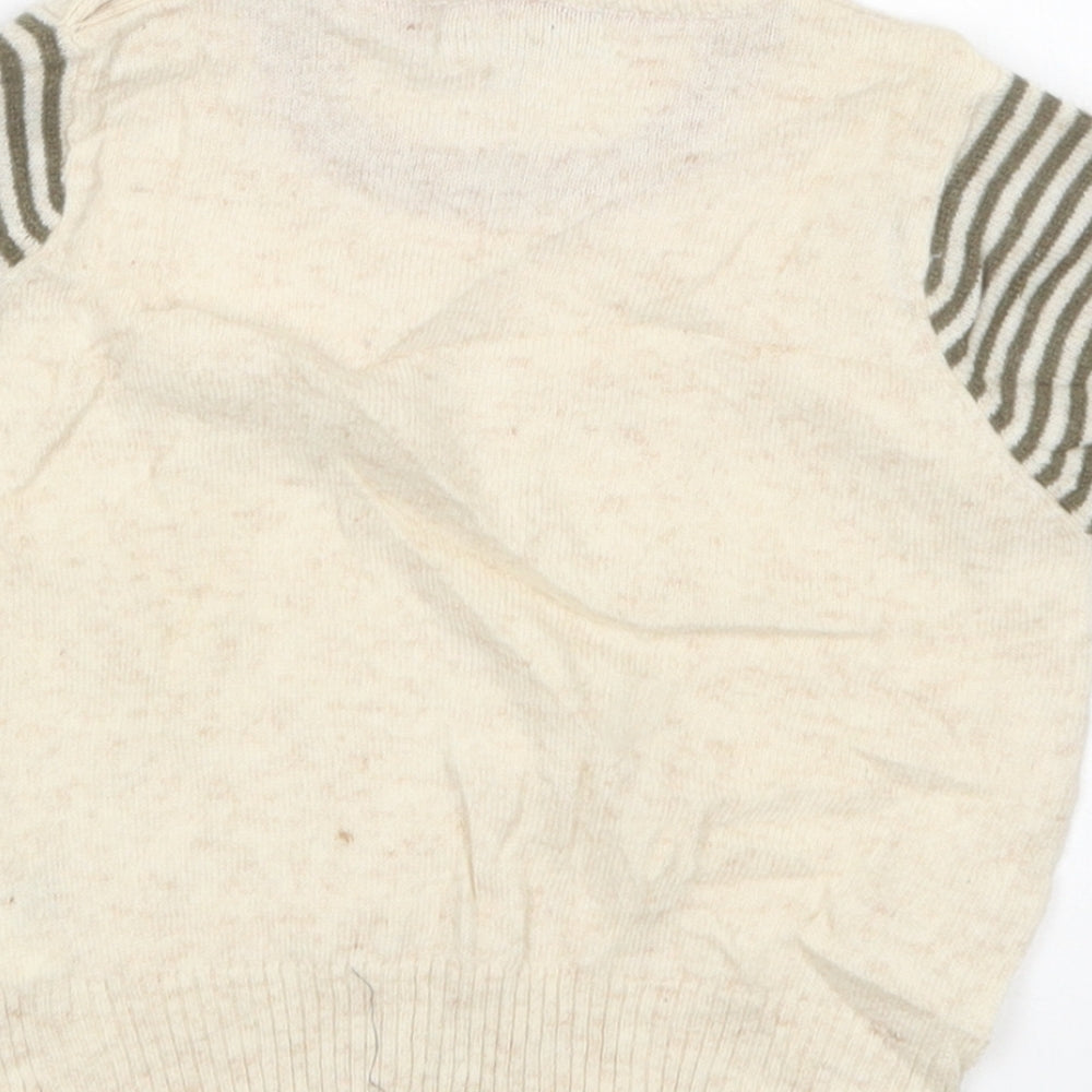 Freoli Boys Beige Round Neck Wool Pullover Jumper Size 2 Years