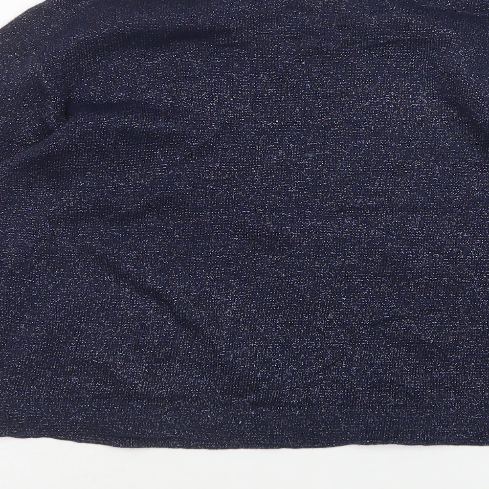 H&M Girls Blue Round Neck Cotton Pullover Jumper Size 11-12 Years