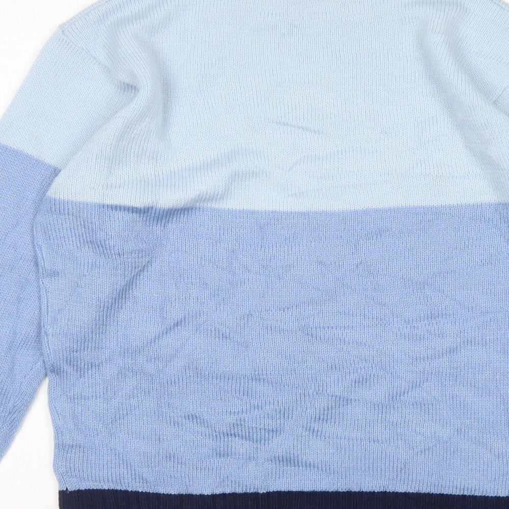 Damart Womens Blue Round Neck Acrylic Pullover Jumper Size 10