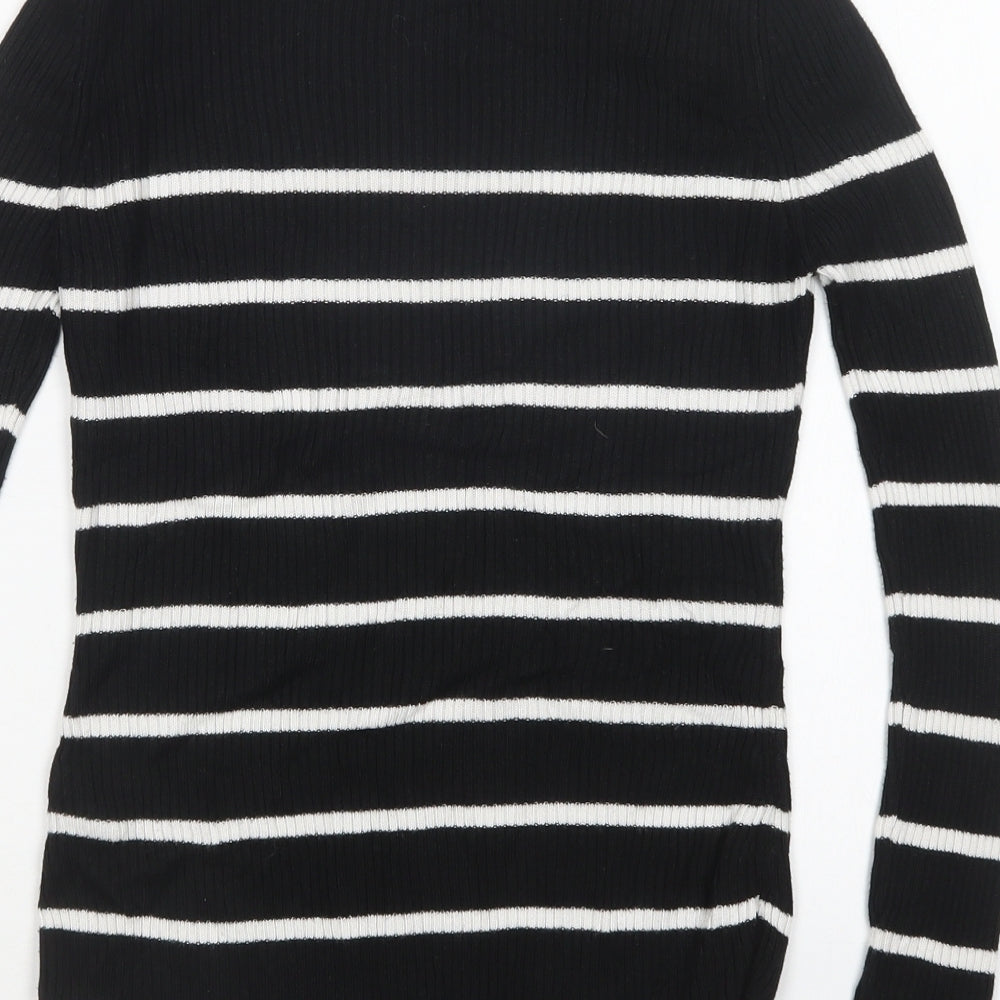 Marks & Spencer Womens Multicoloured Round Neck Striped Acrylic Pullover Jumper Size 6