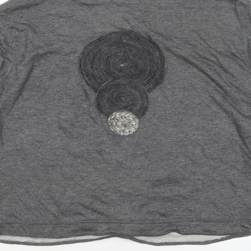 All Beutiful Womens Grey Round Neck Polyester Pullover Jumper Size 16