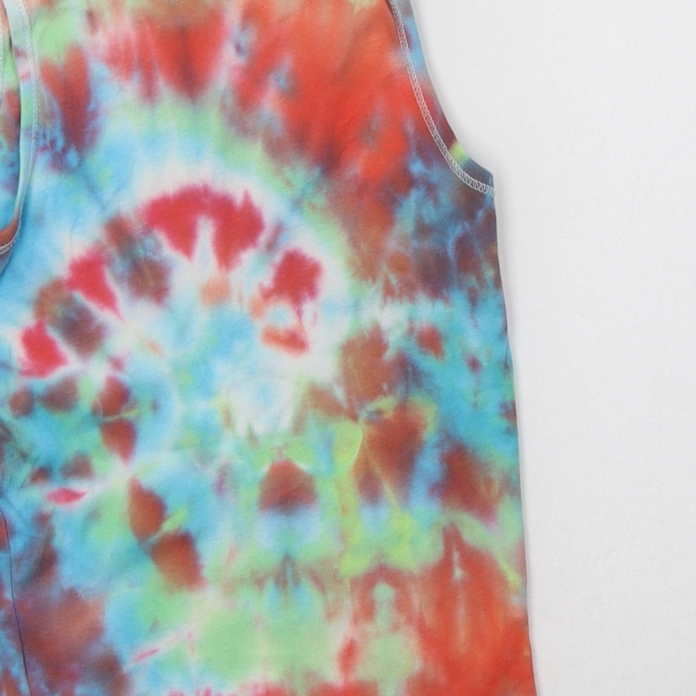 NEXT Girls Multicoloured Batik Cotton Basic Tank Size 5-6 Years Round Neck