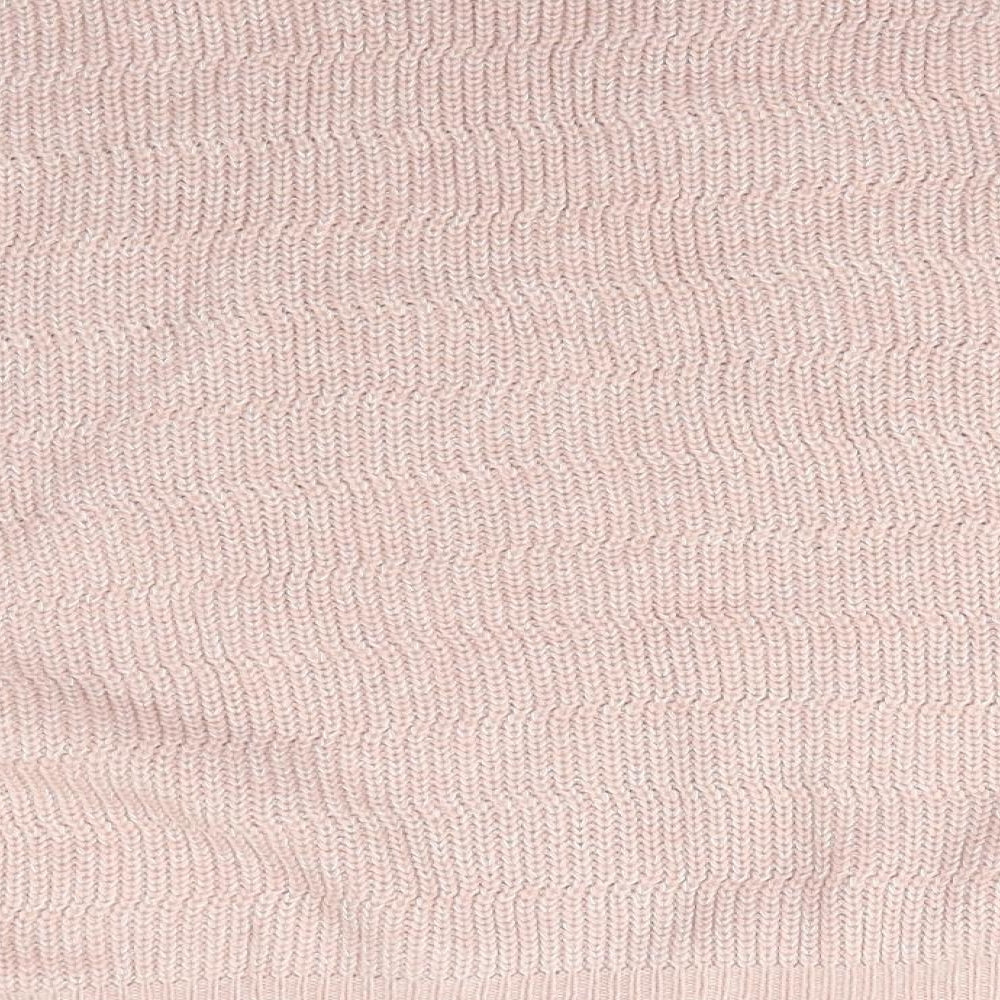Peacocks Womens Pink V-Neck Striped Acrylic Pullover Jumper Size M - Side Tie Details Same colour knit stripe