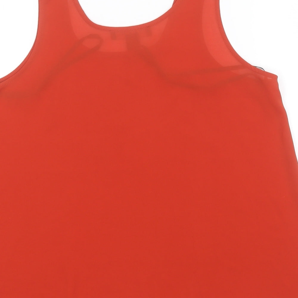 Atmosphere Womens Brown Polyester Basic Tank Size 8 Round Neck