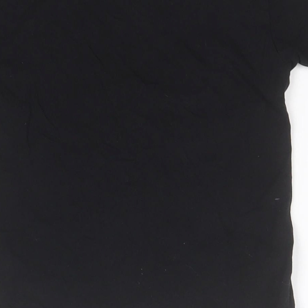 Primark Girls Black Cotton Basic T-Shirt Size 2-3 Years Roll Neck