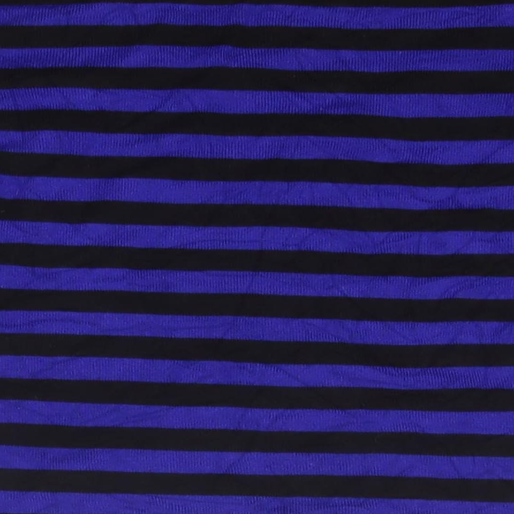 Pregis Womens Blue V-Neck Striped Viscose Pullover Jumper Size S
