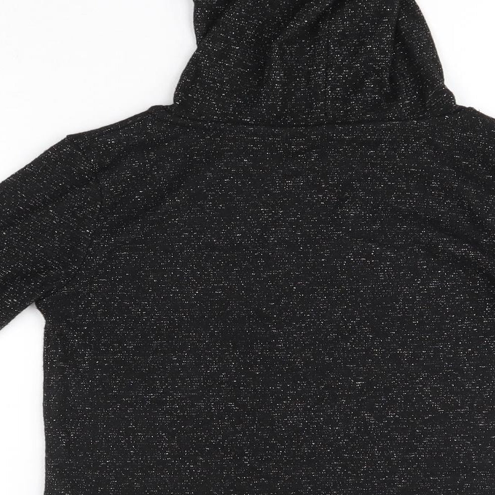 Jeff & Co Womens Black Polyester Pullover Hoodie Size 8