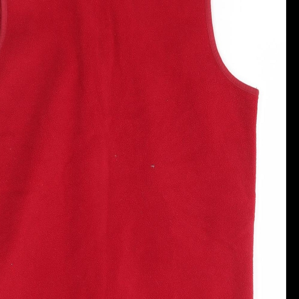 EWM Womens Red High Neck Polyester Vest Jumper Size M