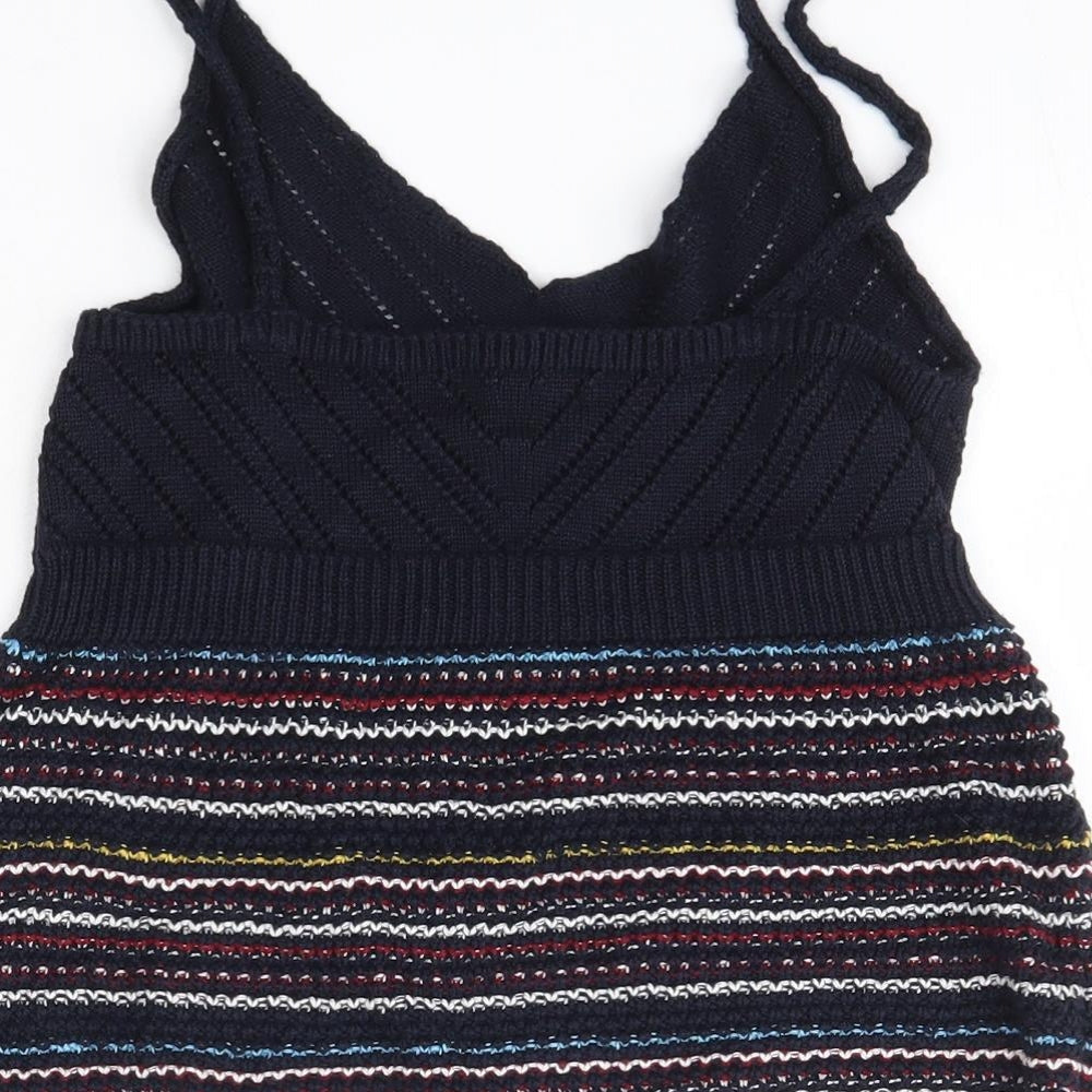 New Look Womens Multicoloured Acrylic Camisole Blouse Size M V-Neck