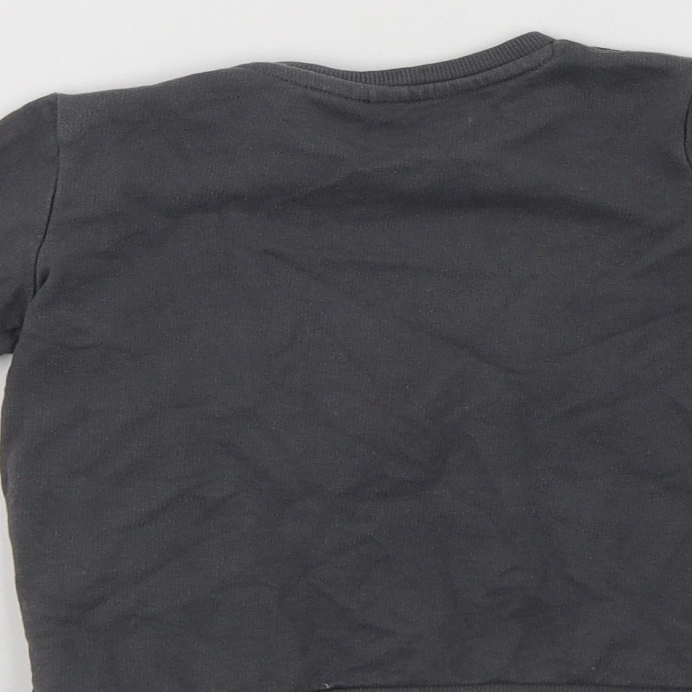 So Cute Boys Grey Cotton Pullover Sweatshirt Size 2-3 Years - Teddy Bear