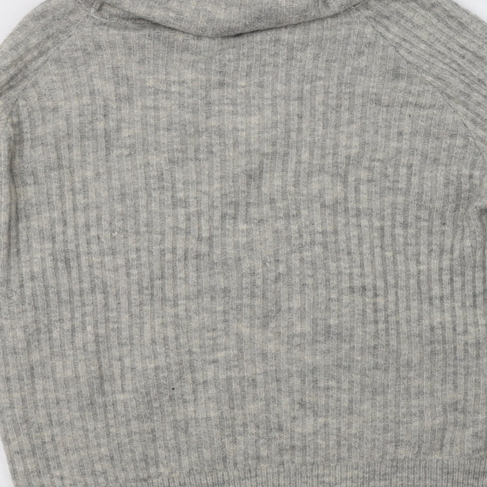 Pull & Bear Womens Grey Roll Neck Acrylic Pullover Jumper Size S