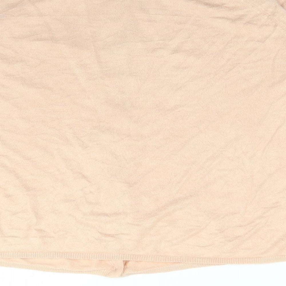 Marks & Spencer Womens Pink Round Neck Acrylic Cardigan Jumper Size 12