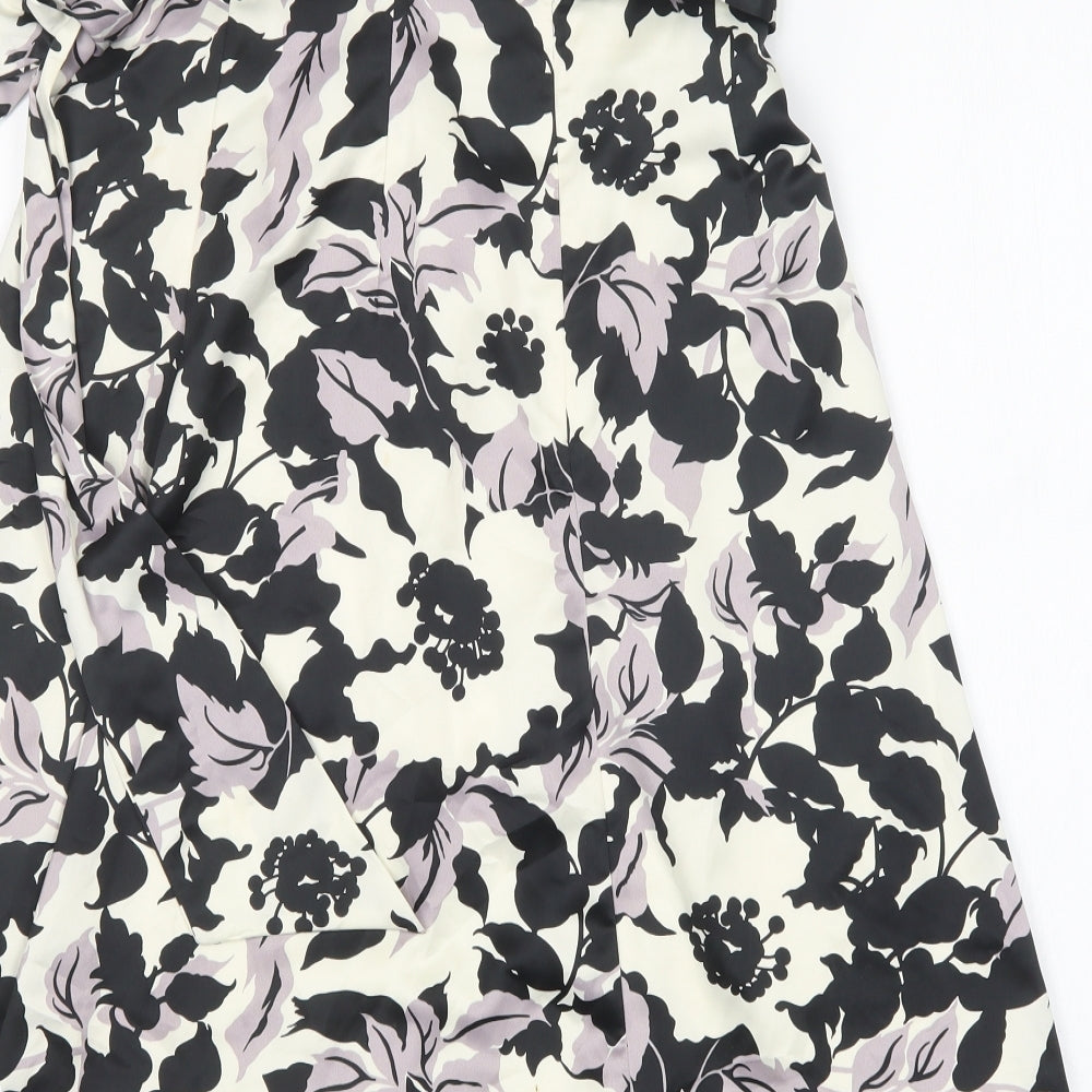 DEFINITIONS Womens Multicoloured Floral Polyester A-Line Size 8 Off the Shoulder