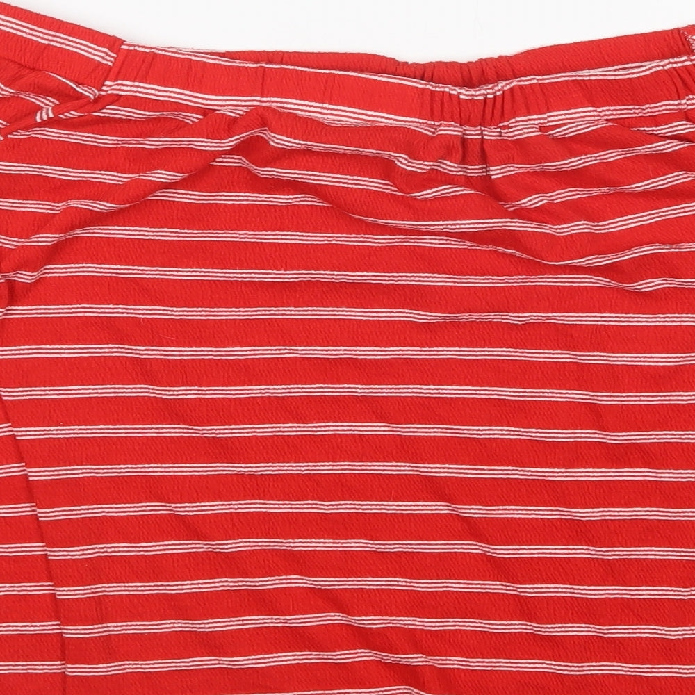 Papaya Womens Multicoloured Boat Neck Striped Polyester Pullover Jumper Size 16