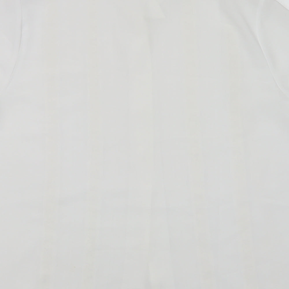 Northmoon Womens White Polyester Basic Button-Up Size 18 Collared