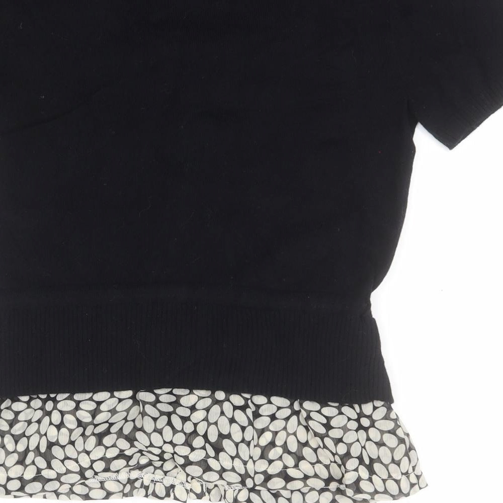 NEXT Womens Black Round Neck Viscose Pullover Jumper Size 10