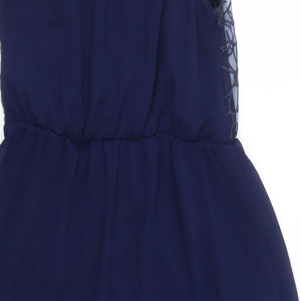 Primark Womens Blue Polyester Shirt Dress Size 8 Collared