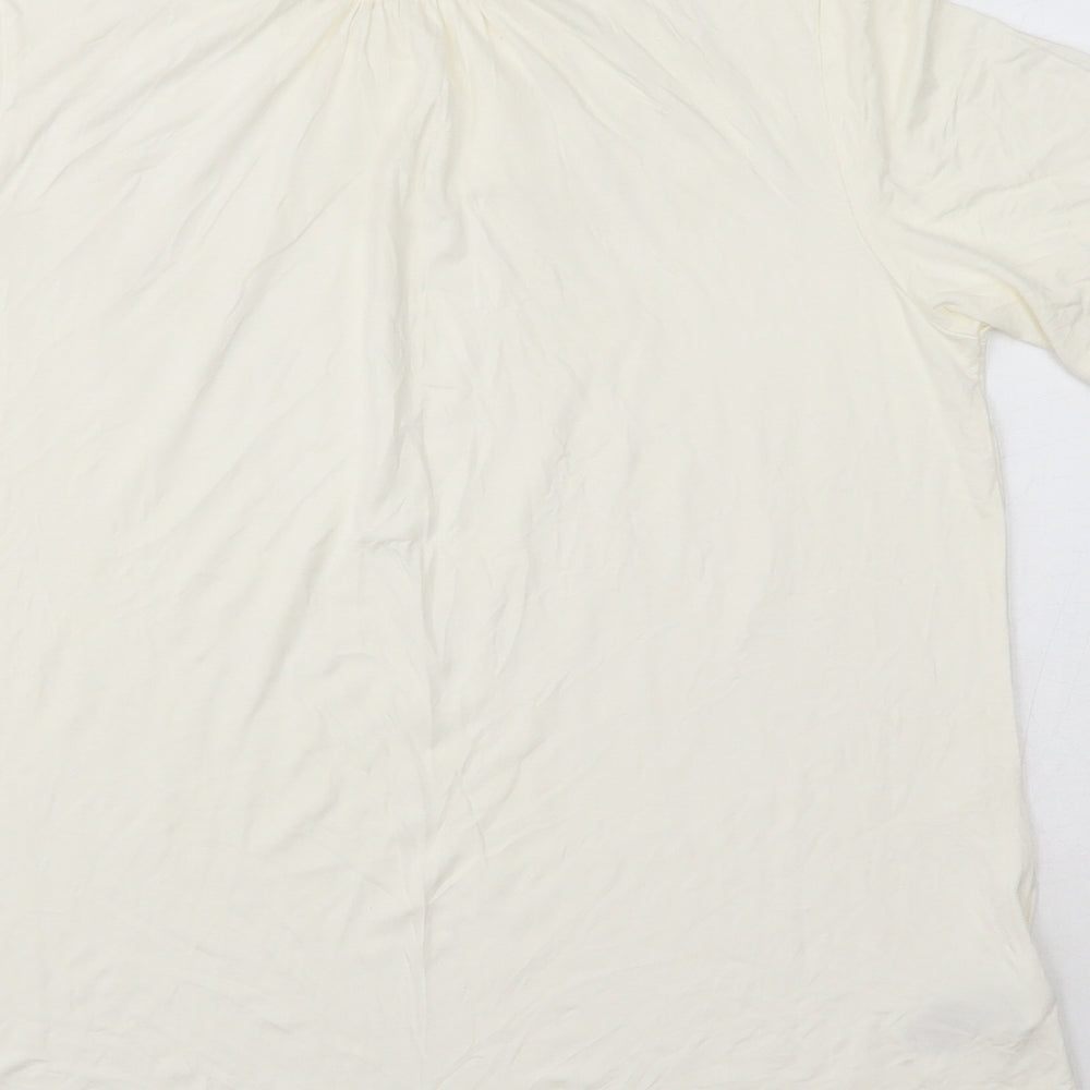 Damart Womens Ivory Viscose Basic T-Shirt Size 14 High Neck