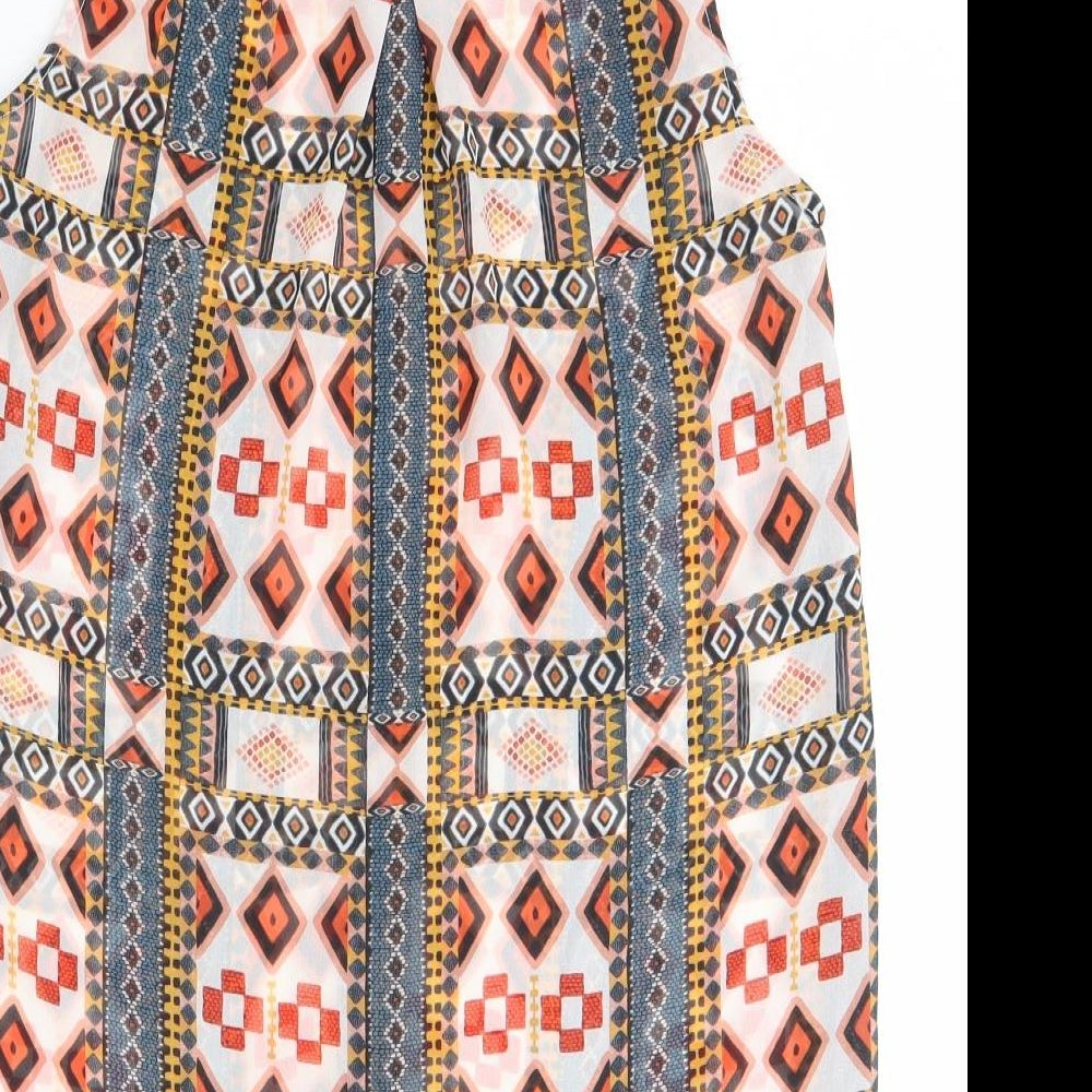 H&M Womens Multicoloured Polyester Basic Blouse Size 4 Collared