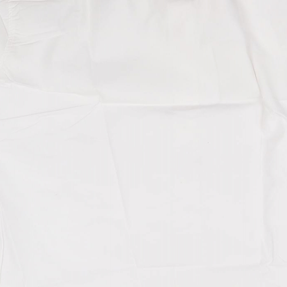 westex Mens White Polyester Button-Up Collared